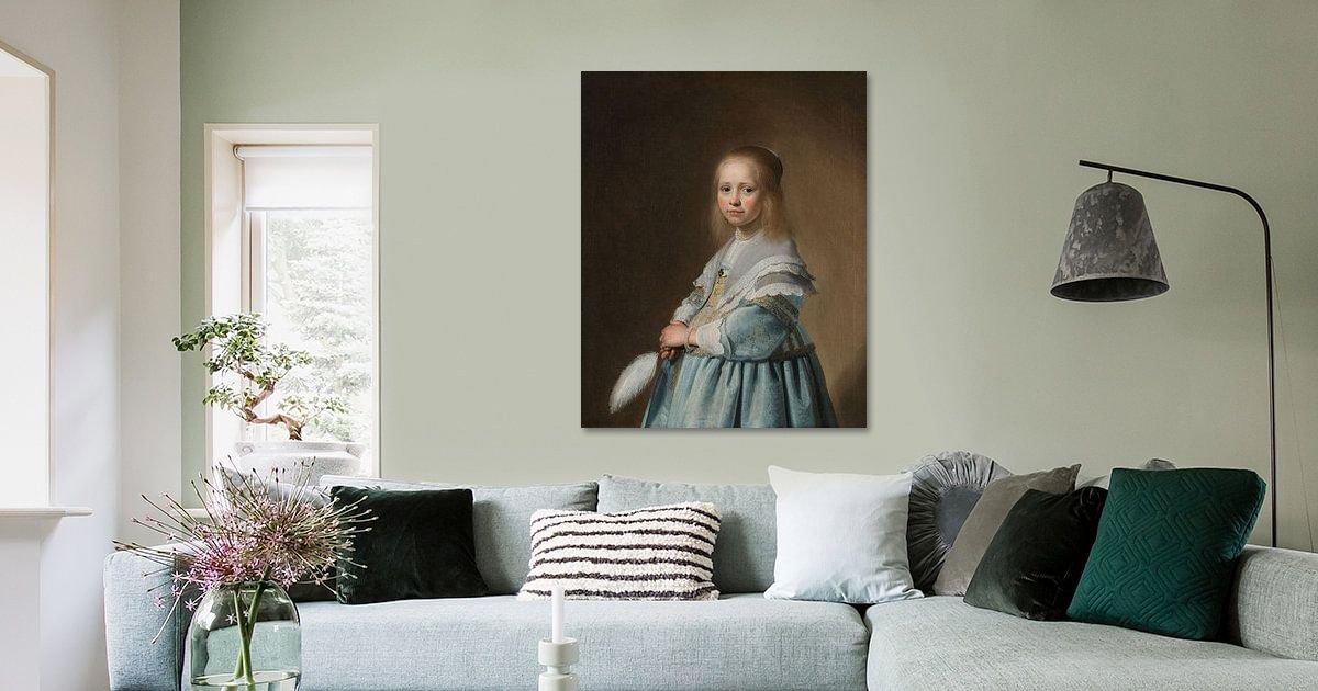 Portret van een meisje in het blauw, Johannes Cornelisz. Verspronck op
